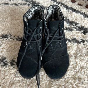 Toms Suede Wedge Booties